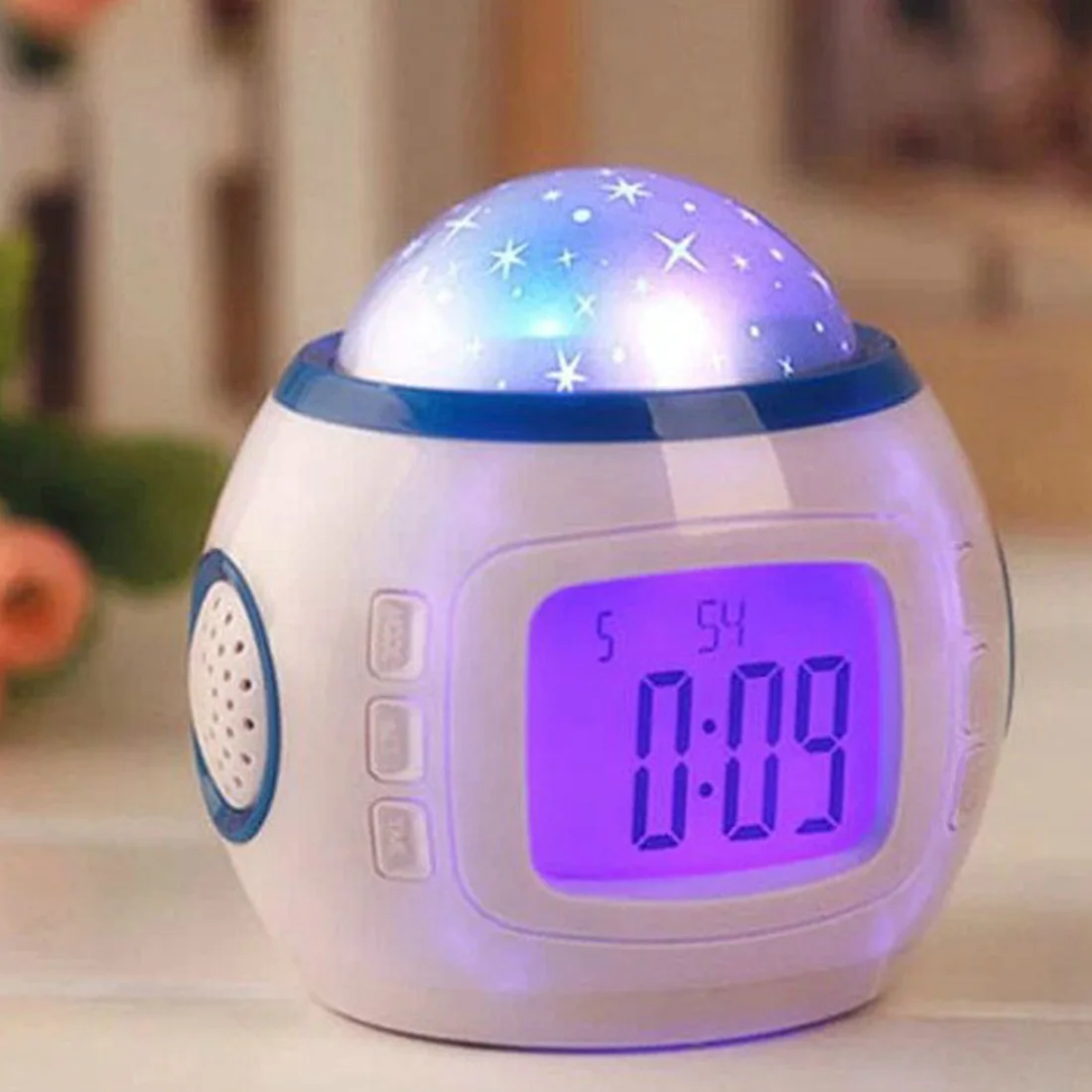 Colorful Projection LED Clock Star Sky Night Light Magic Digital Starry