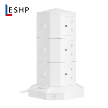 

LESHP USB Smart Charging Socket 3 Layers 9 USB Ports Fast Charge Power Strip 3M Cable Anti Surge Prevention Energy-saving