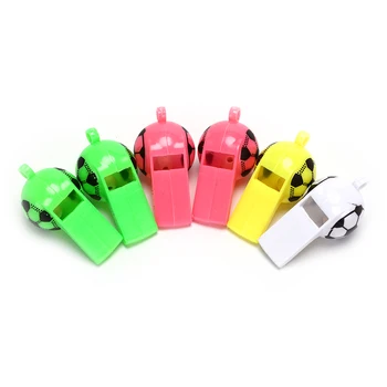 

Soccer Football Whistle Cheerleading Toys Plastic Whistles Toys With Ropes Survival Outdoor 6pcs/lot