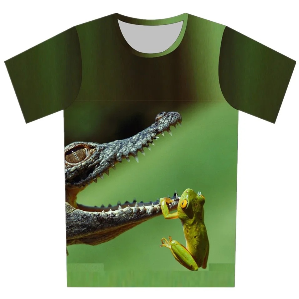 Г., летняя детская одежда с объемным рисунком брендовые топы с принтом в виде животного, лягушки, крокодила, футболка для мальчиков и девочек классная футболка 95 см-155 см