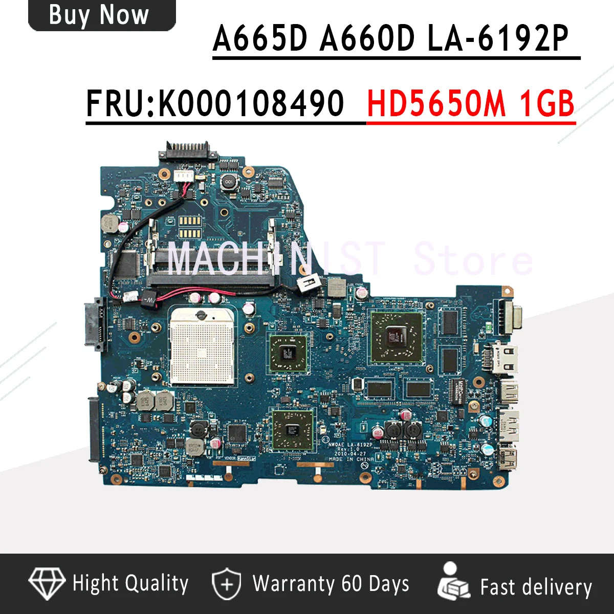 LA 6192P HD5650M для Toshiba satellite A665D A660D ноутбук материнская плата K000108490 DDR3 гнездо
