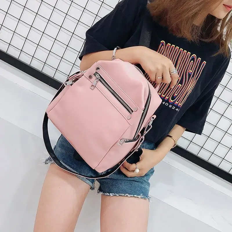 Женский рюкзак, школьный рюкзак, женская модная Студенческая сумка через плечо, индивидуальная водонепроницаемая сумка для путешествий - Цвет: Pink