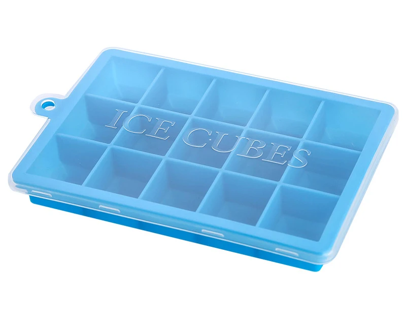 Silicone Ice Cube Mold Reusable Ice Mold Tray Whisky Wine Ice Cube Maker Large Square Ice Cube Tray with Lid Kitchen Gadgets (9)