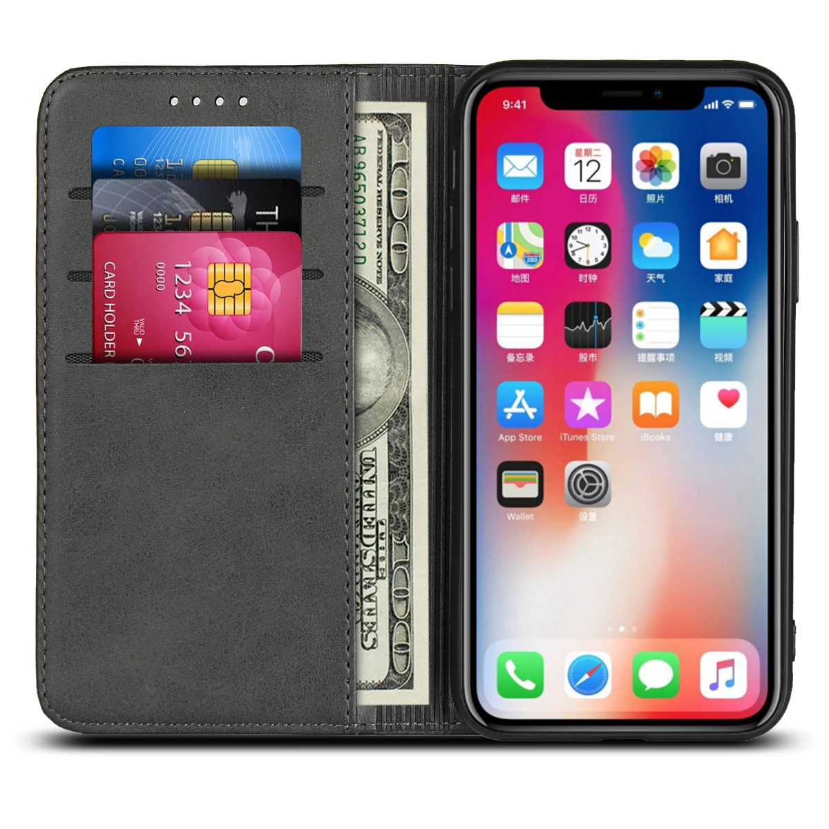 Deekite For iPhone 7/8 Wallet Case Premium PU Leather Folio Flip Cover with Card Slots for 6 6s 7 8 X XS MAX XR | Мобильные телефоны