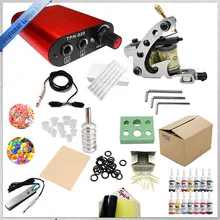 Biomaser TK-2501 Набор для тату 1 машинка для тату пистолет набор черных чернил блок питания ручки для боди-арта набор инструментов для татуажа Перманентный макияж