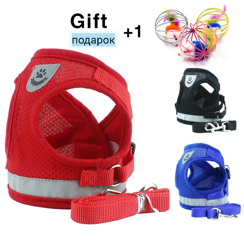 

Pet Safety Reflective Chest Strap Leash Set Reflective Kitten Puppy Dogs Jacket Mesh Pet Clothes For Small Dogs Chihuahua Pug