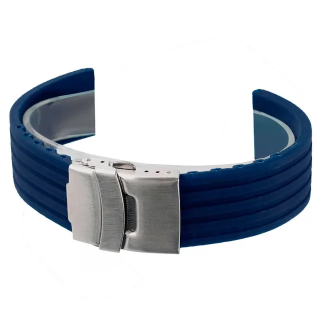 Best Replacement Silicone Blue Watch Band 20/22/24mm Rubber Waterproof Soft Bracelet Outdoor