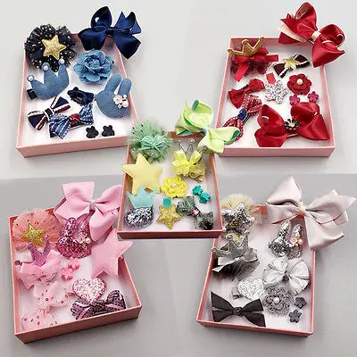 

Kid Accessories 10pcs Kids Baby Girls Bowknot Hair Clips Accessory Flower Barrette Pins Gift Set