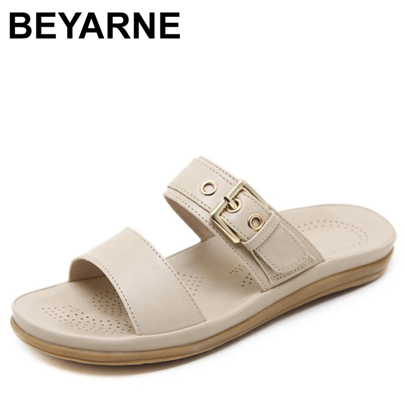 

BEYARNES Summer Women Slippers Fashion Slippers beach Comfortable Female slippers casual woman flats sandals Plus Size