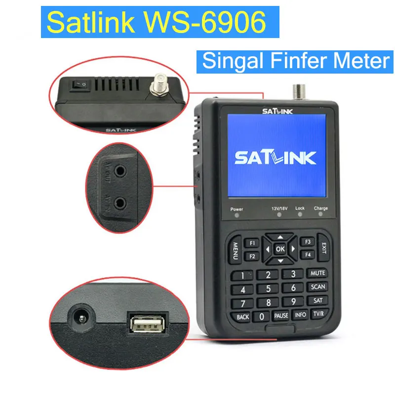 

WS-6906 Satlink 3.5" DVB-S FTA digital satellite signal Finder meter PK V8 finder signal finder meter free&fast shipping