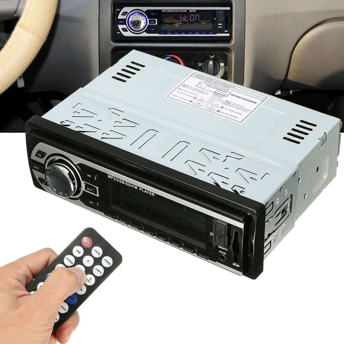 10MHz Auto Car Stereo In Dash FM Aux Input Receiver SD USB MP3 Radio Player 12V 45Win Car