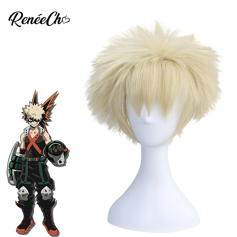 Костюм моя геройская Академия Bakugou Katsuki парик косплей короткие волосы для мужчин