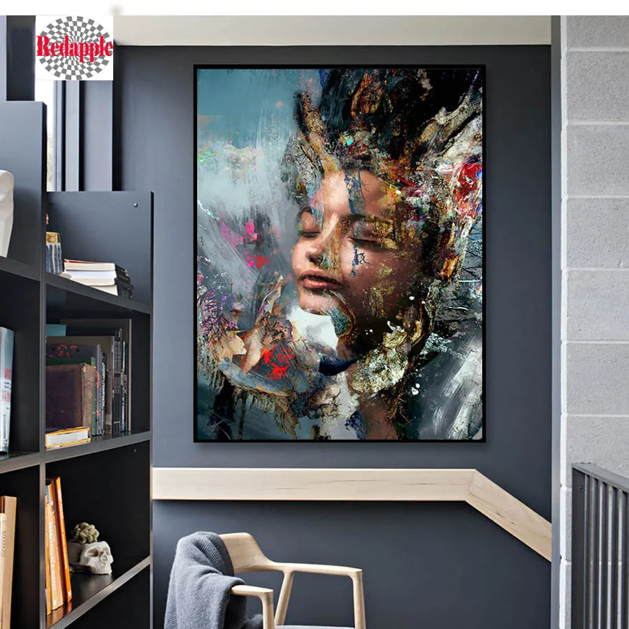 

diamond embroidery diamond mosaic Woman Portrait 5d diy Diamond painting abstract Pictures cross stitch full square painting art