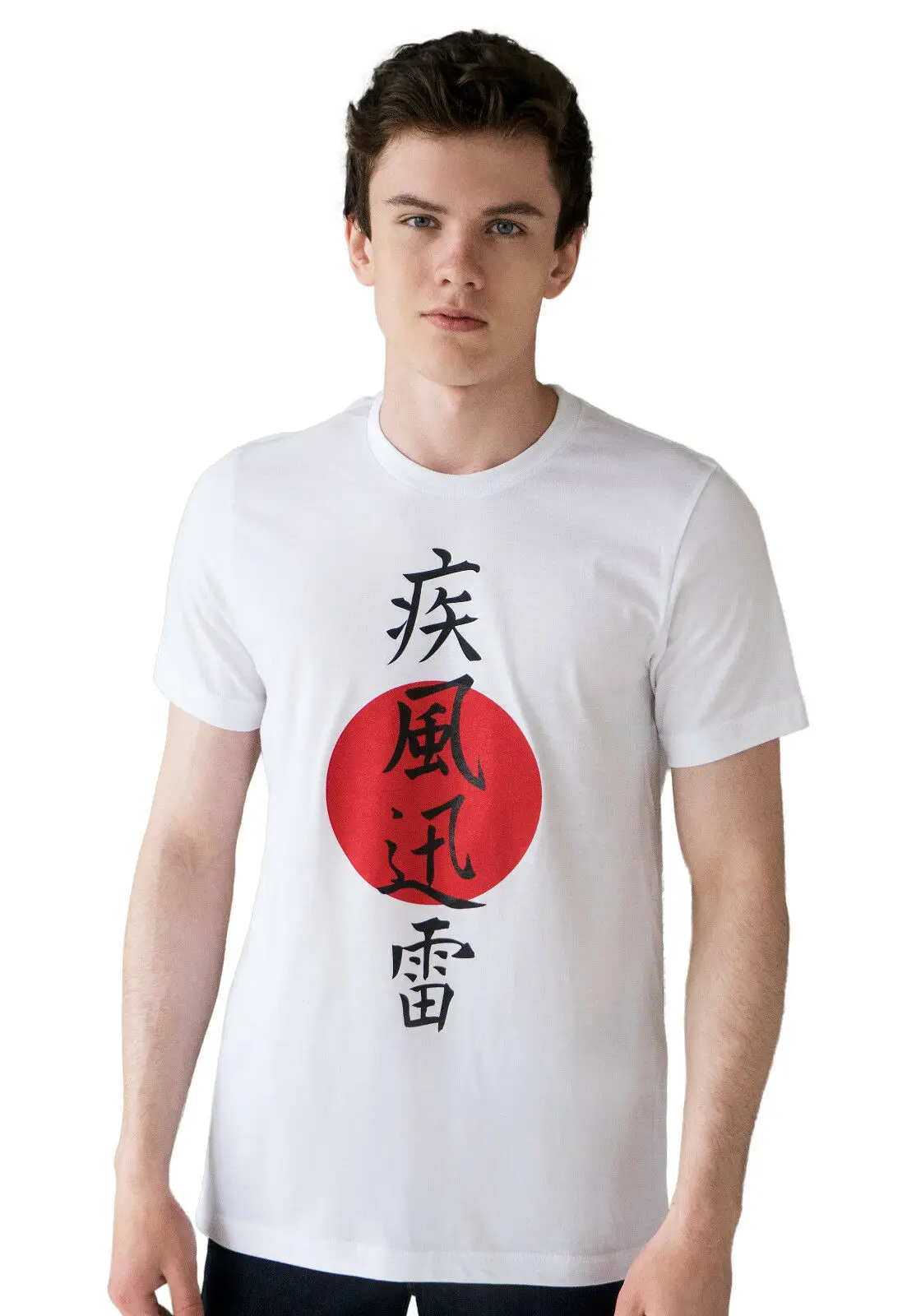 Крутая японская футболка Lightning Kanji Yoga каллиграфия аниме манга Мужская