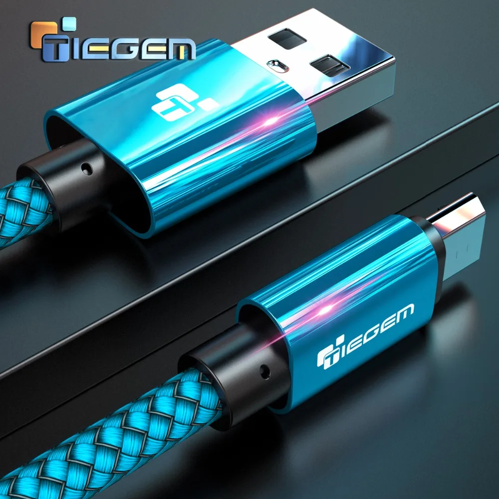 Micro USB Cable 2A 1m Fast Charging Nylon USB Sync Data Mobile Phone