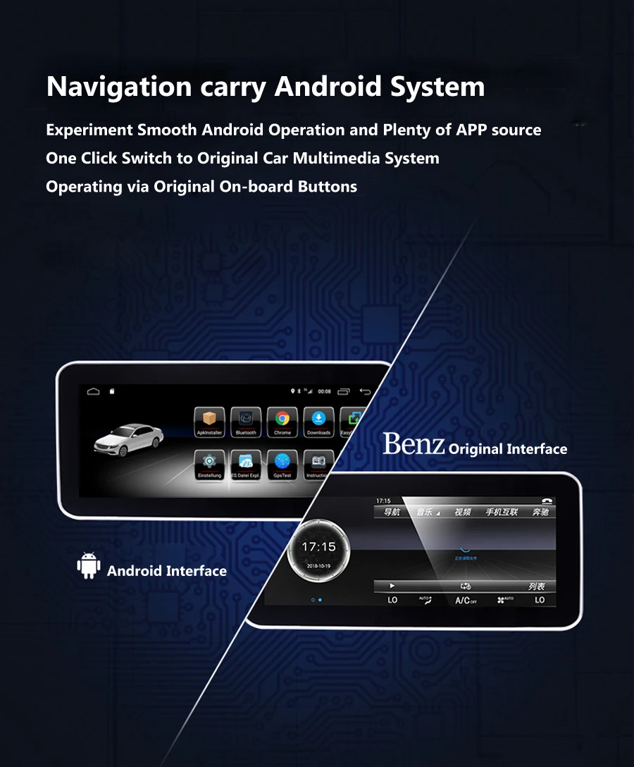 Perfect Navirider Android 8.0 car gps player for Benz ML GL 250 320 350 400 450 500 radio touch screen stereo head units tape recorder 2