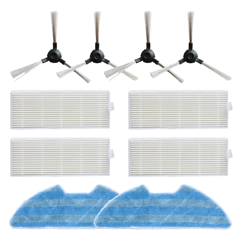 

High quality 4 * side brush + 4 * filter + 2 * mop cloth accessories for Proscenic VSLAM-811GB VSLAM-911SE access vacuum