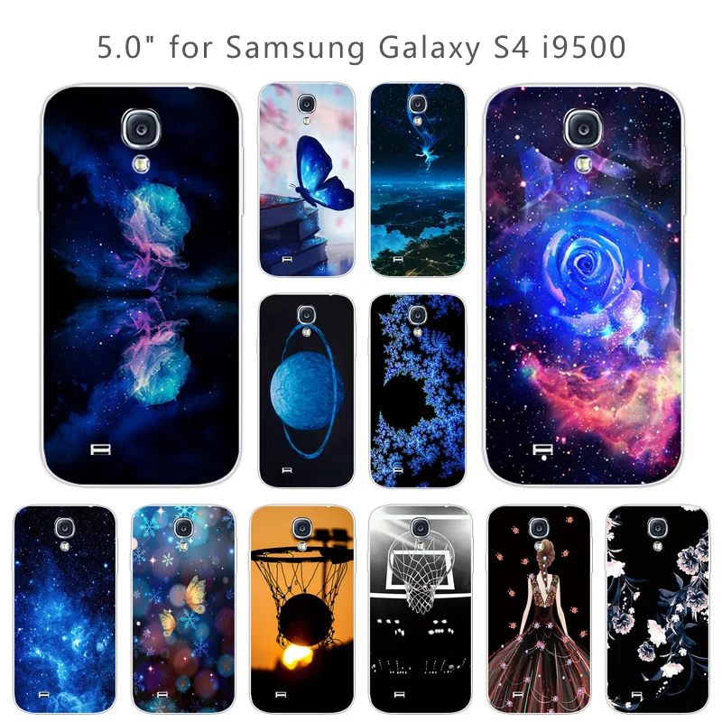 Для Samsung Galaxy S4 Мягкая силиконовая задняя прозрачная синяя крышка 5 0 дюйма для i9500