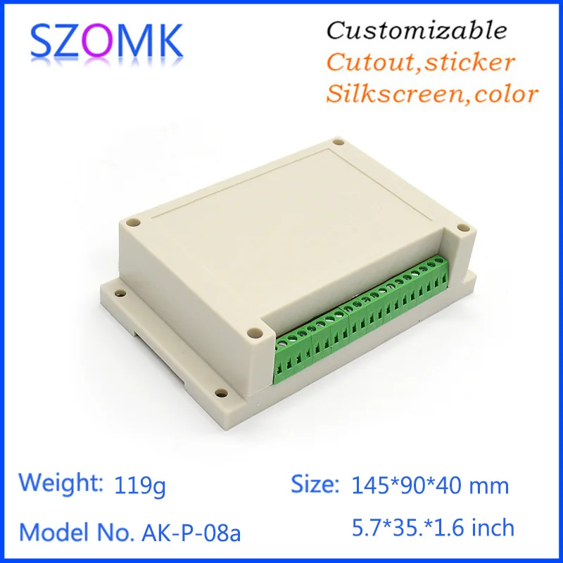 Szomk пластиковая коробка для электроники(4 шт.) 145*90*40 мм корпус на din-рейку пластиковая коробка распределительный корпус блок управления