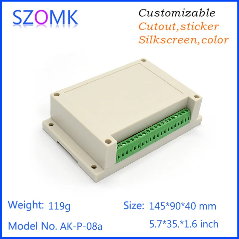 

szomk plastic enclosure electronics box (4 pcs) 145*90*40mm din rail enclosure plastic box distribution enclosure control box
