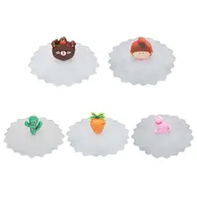 Heat Resistant Transparent Cherry Blossom Creative Cartoon Silicone Cup Cap