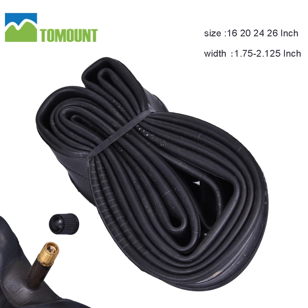 

TOMOUNT Bicycle Inner Tube 16 20 24 26 inch 1.75/2.125 For Mountain Bike Bicycle Tire Cycling Tire Rubber Tube Wide Tire for MTB