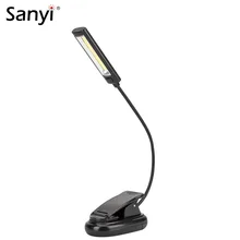 Высококачественный пристегивающийся светодиодный светильник для чтения, флэш-светильник, зарядка через usb, лампа для чтения электронных книг, с использованием AAA или USB
