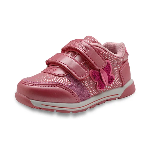 Apakowa/спортивная детская обувь для девочек; новая весенняя дышащая обувь из искусственной кожи; модные детские Нескользящие кроссовки; обувь на плоской подошве для малышей - Цвет: Red