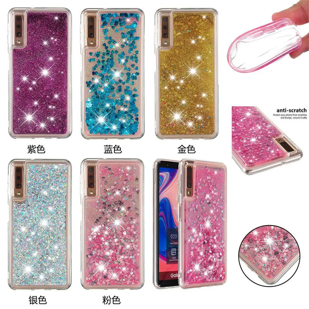 

Dynamic Liquid Glitter For Funda Samsung A7 2018 J4 J6 S10 Plus S10 E M10 M20 case Bling Quicksand Sand Soft TPU cover hoesje
