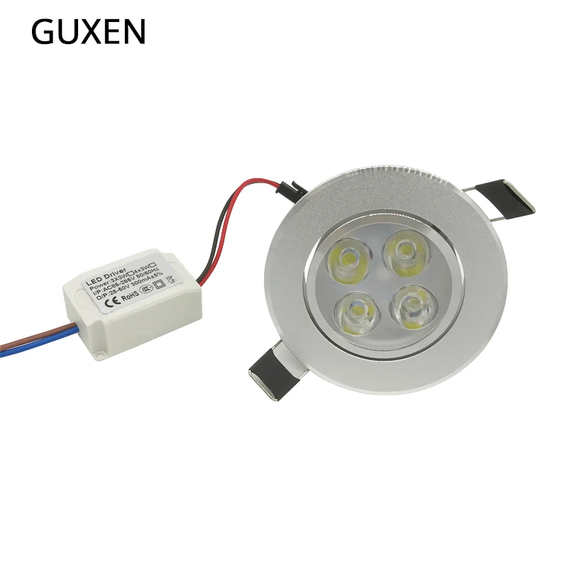 

GUXEN Led ceilling light 3x3W 4x3W Dimmable/No dimmable AC110V AC220V Voltage silver case warm white/natural white/cold white