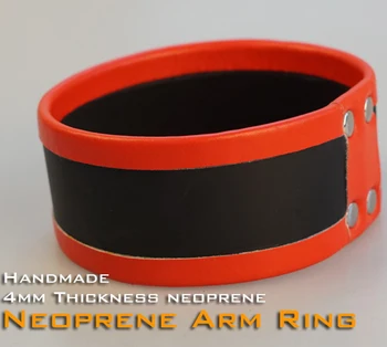 

(RD1123)Luxury Customize Handmade 4mm Thickness Neoprene Arm Ring Red Fetish Wear