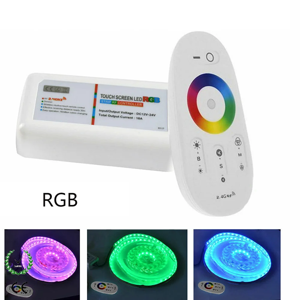 2.4G Plastic Remote Control Wireless Dimming Automatic Transmission LED Strips Controller Capacitive RGBW RGB Easy Use | Освещение