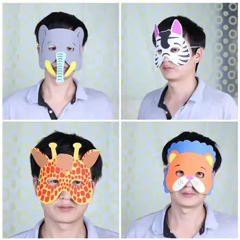 

12Pcs Practical Jokes Cartoon Animal Masks Children Assorted EVA Foam Animal Masks Set Party Prop Decoration Birthday Party Mask