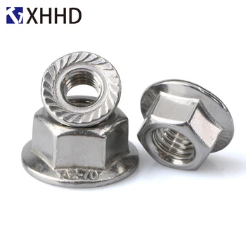 

Hex Flange Nut Metric Thread Hexagon Pinking Slip Locking Lock Nut Hexagonal Locknut 304 Stainless Steel M3 M4 M5 M6 M8 M10 M12