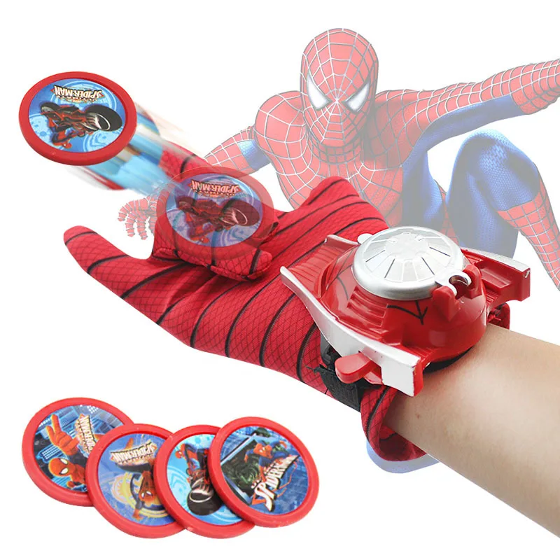 

2019 New Cosplay Marvel Avengers Super Heroes Gloves Laucher Spiderman One Size Glove Gants Props Christmas Gift for Kid