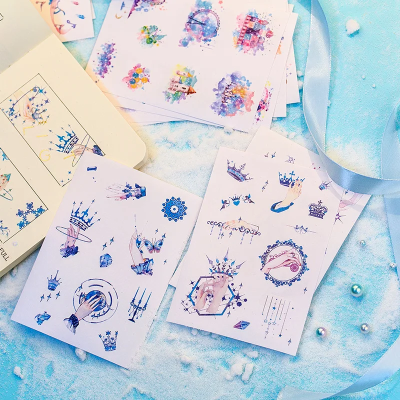 6 шт/Kawaii японский канцелярский журнал наклейки в различных стилях дневник для