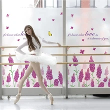 Изготовленное на заказ электростатическое матовое непрозрачное стекло оконная пленка, раздвижная дверь шкафа наклейки на окна, анти-УФ Лавандовое стекло фольги