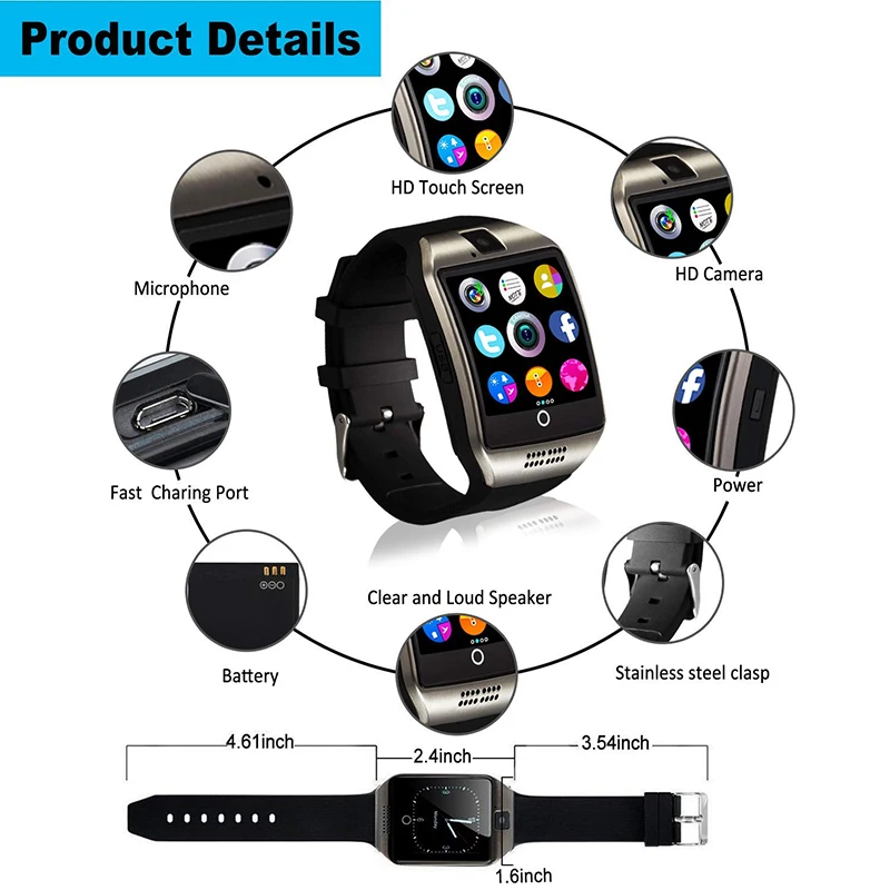 q18 smartwatch watch reloj inteligente relogio Tracker Monitor Blood watches montre smart kids akilli saatler relogios android (4)