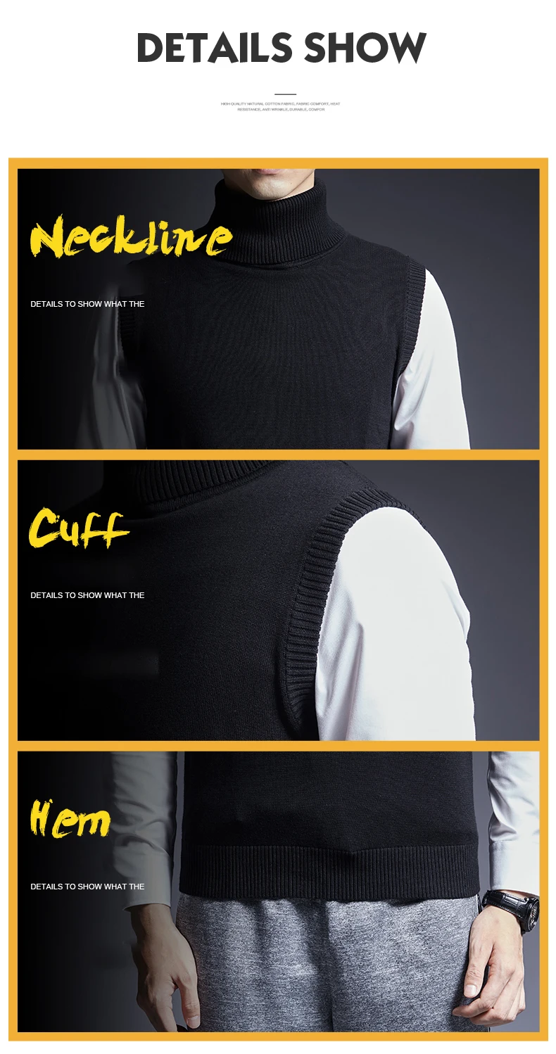 Модный брендовый мужской свитер, теплые облегающие вязаные Джемперы без рукавов, осенняя повседневная мужская одежда в Корейском стиле