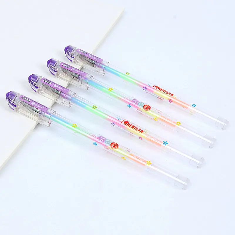 

1pcs/sell 6 Color Combination Korean Ink Ballpint Gel Pens Refill for Writing Kawaii Stationery Escolar 2016 School Supplies