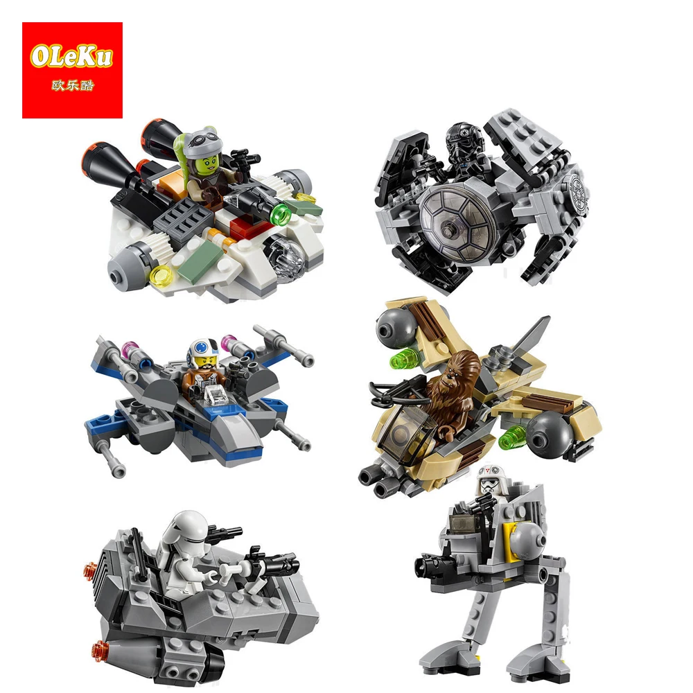 

OLeKu Hotsale Star Wars Resistance X-Wing TIE Advanced Prototype Micro Fighter Starwars The Wookiee Gunboat Building Blocks Toys