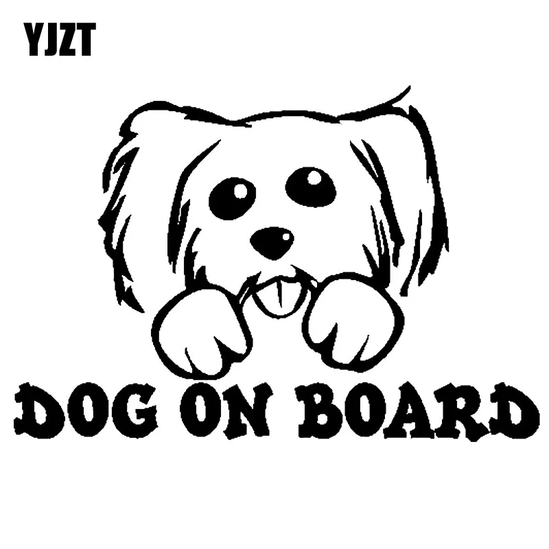 YJZT 15 см* 10,2 см собака на борту прекрасный Пудель автомобиль наклейка виниловая Стикеры черный, серебристый цвет C10-00686