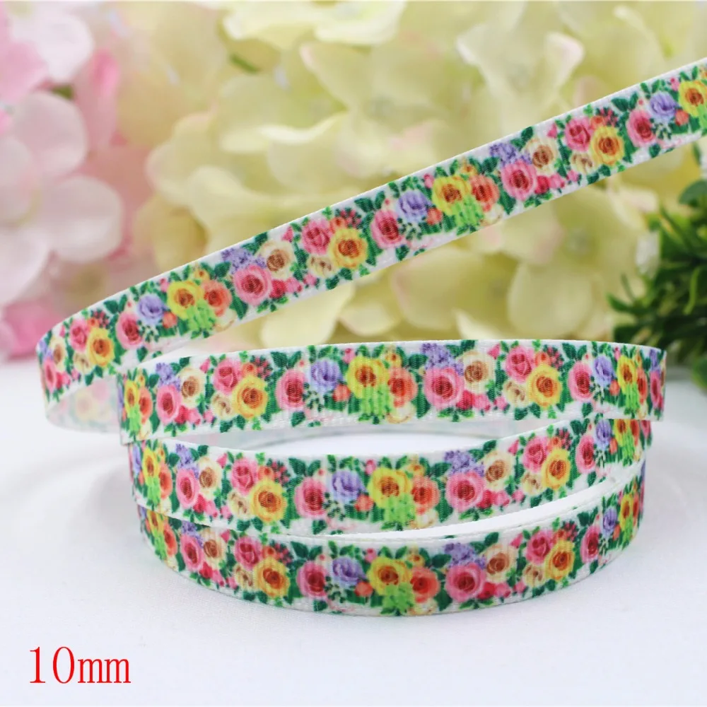 

16607-11,(3/8")10mm 10yard/lot Flowers Ribbons Thermal transfer Printed grosgrain Wedding Accessories DIY handmade material