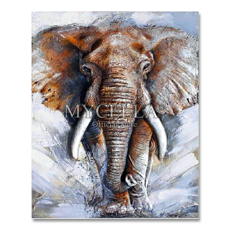 

Full Square 5D DIY Diamond Painting Elephant Picture Diamond Embroidery Cross Stitch Rhinestone Mosaic Stickers Home Decoration