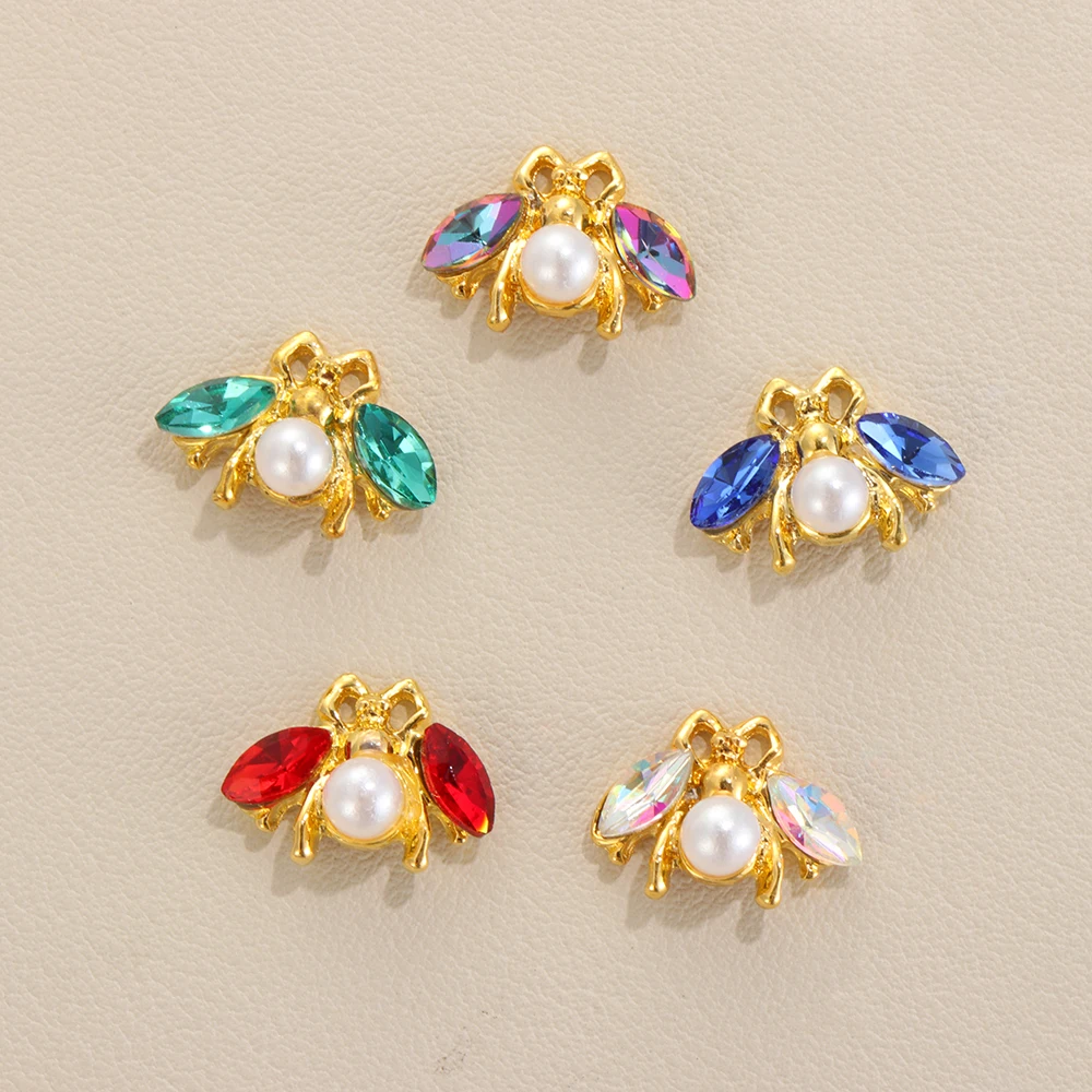 

4pcs/set Flower Rhinestone Buttons Bee Button Wedding Decoration DIY Alloy Cryustal Bow Accessories Clothes Bag Shoes Decoration