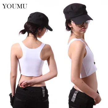 

Lesbian Bustier Polyester Tomboy Sexy Lingerie Crop Steampunk Corset Vest Tank Top Undershirt Breast Chest Slim New 048-2407