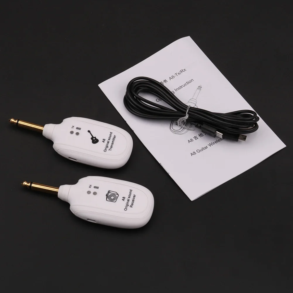 

UHF Wireless Guitar Transmitter Receiver System Rechargeable Battery 50M Transmission Range ZJ55