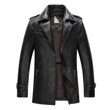 Genuine Sheepskin Leather Jacket with suit collar High Quality Warm jacket 9908