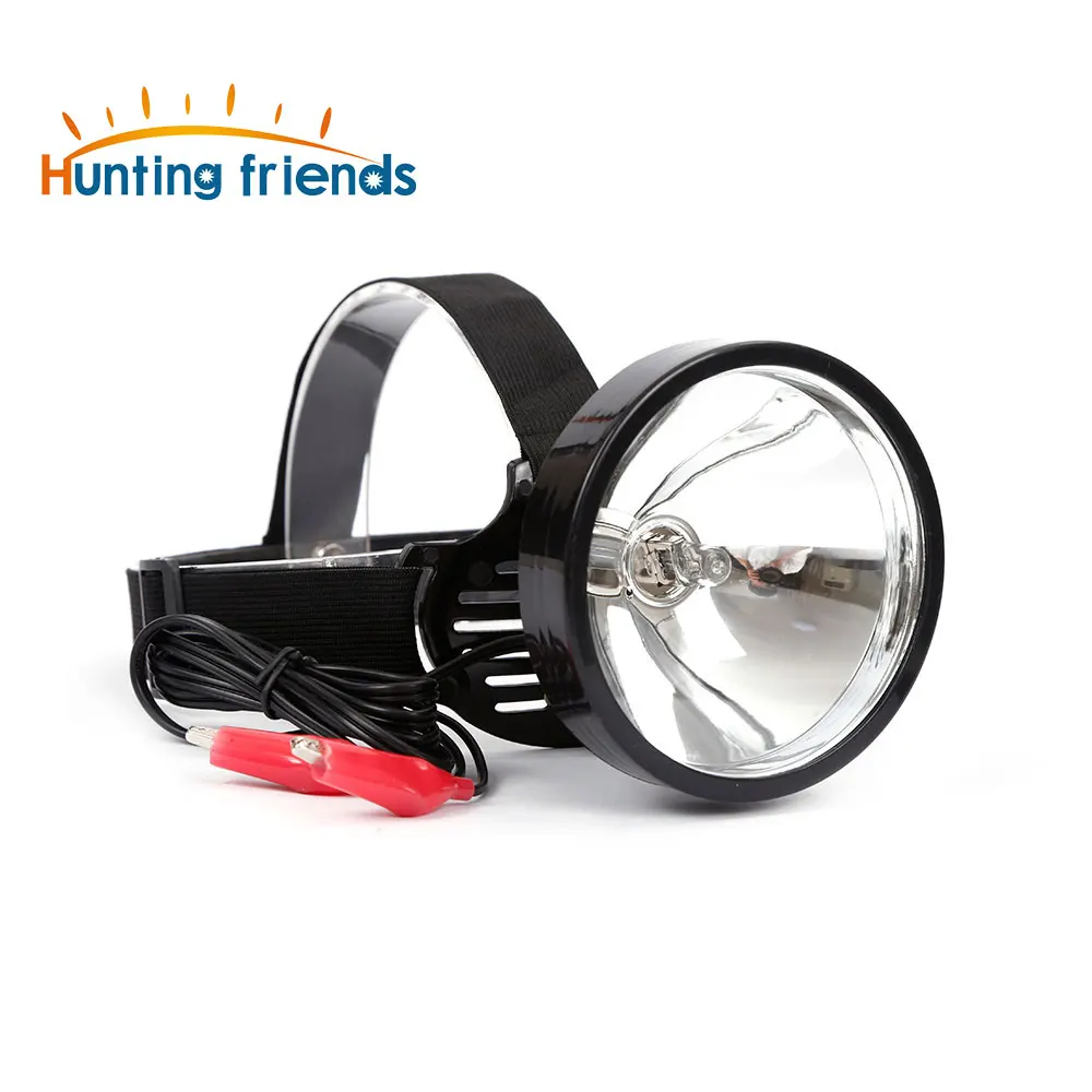 

12V 25W head flashlight yellow light highlight head-wearing halogen bulb head light for Hunting Camping fishing