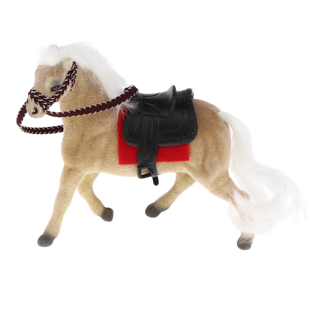Realistic Tiny Horse 1/12 Dollhouse Miniature Animal Figurine, Home Desktop Office Car Ornament - Brown, 13 x 4 x 12cm